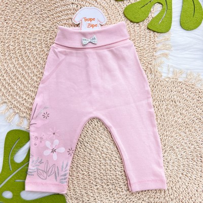 Kit 3 Calças - Flores e Plantas Prateadas - Rosa, Off White e Rose